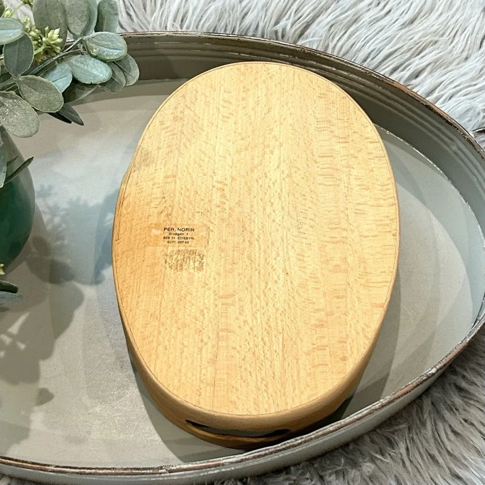 Vintage Svepbricka Swedish Made Oval Wooden Bread Tray 9
